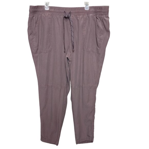 Maurices Womens Dusty Mauve Jogger Pants Cotton Drawstring Elastic Waist Sz 22W - Picture 1 of 12